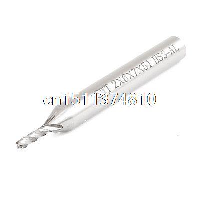 2mm x 6mm и Ŀ 7mm Ŀ  4 ÷Ʈ   /2mm x 6mm Milling Cutter 7mm Cutting Depth 4 Flutes End Mill Tool